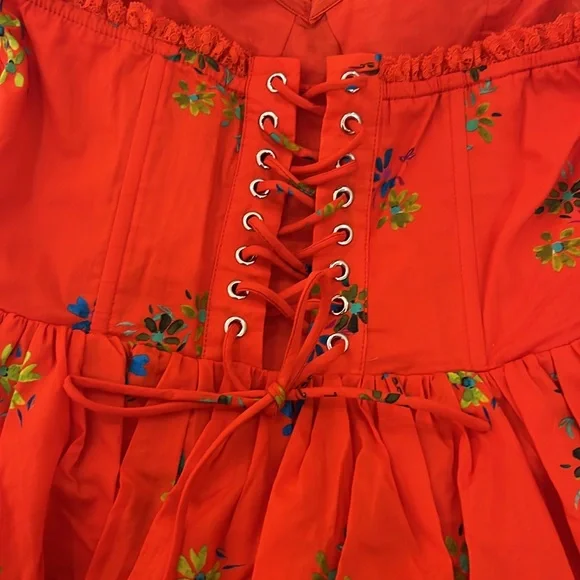 Nasty Gal Ditsy Red Floral Milkmaid Dress - Picture 9 of 15